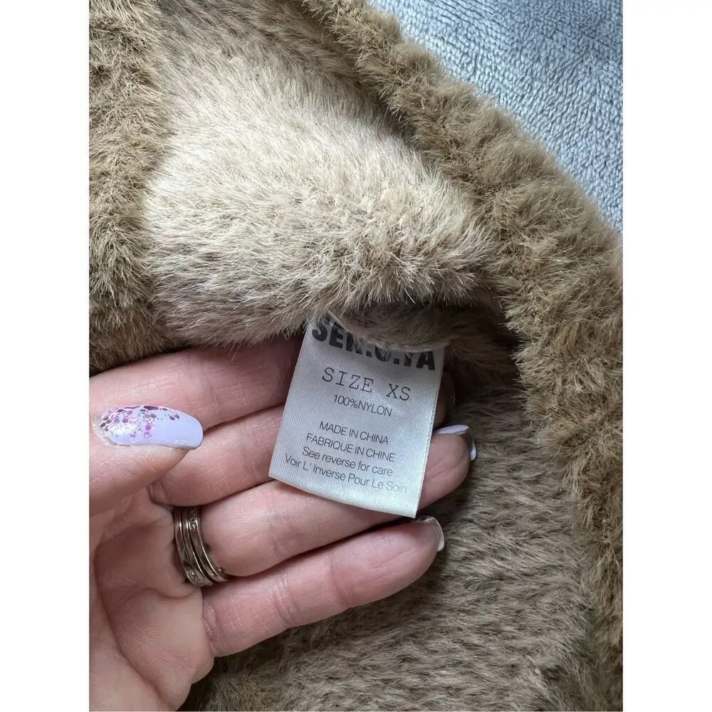 Revolve SER.O.YA Skirt‎ Womens XS Beige Camo Tetra Fuzzy Mini NWT Retrofete